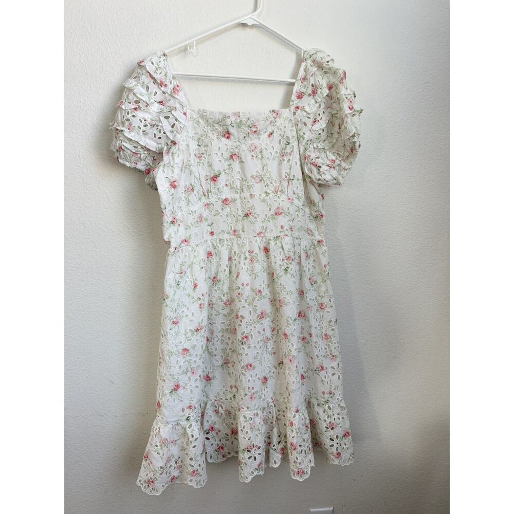 LoveShackFancy x Target Women's Clementine Floral Eyelet Short Dress Sz 12 - Picture 8 of 9